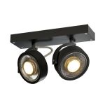 SLV Kalu Spot Aluminium Zwart | Geschikt voor 2x GU10 (AR111) 