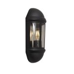 Ansell LED Wandlamp Latina Halve Lantaarn Zwart - Geschikt voor E27 Tot Wel 42W | IP65 - Lichtsensor