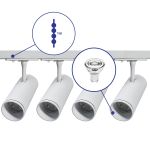 Bright Choice Complete Set 1-Fase Rail 1 Meter Wit | incl. 4x Spot + GU10 2700K 3W Dimbaar + Eindkap, Voedingsconnector